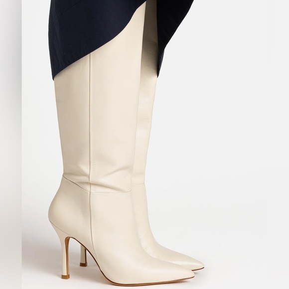 Larroudé Kate Boot In Ivory Leather NWT - Picture 6 of 15